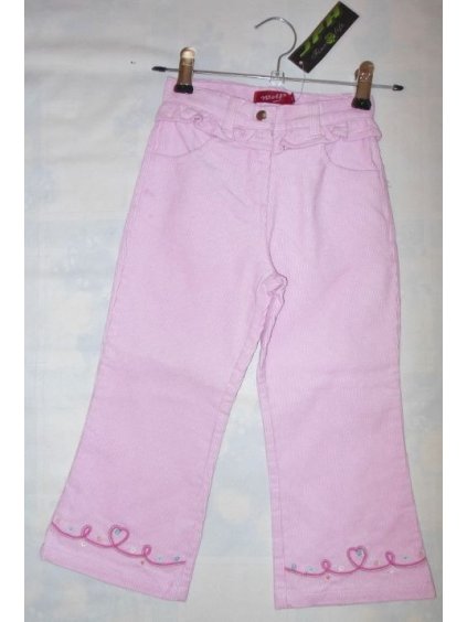 Kalhoty manšestrové dětské dívčí (98-134) WOLF T2725 sv. růžová 92 (barva červená tmavá, Velikost 92)