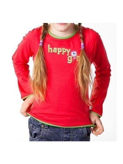 Tričko dětské dlouhý rukáv s obrázkem dívčí (98-134) CONNOR 10-304 červená 100 (barva červená, Velikost 130)