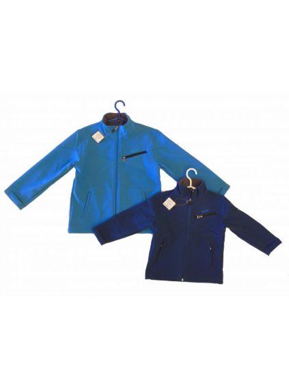 Bunda softshell s flaušem podzimní dětská chlapecká (98-128) WOLF B2297