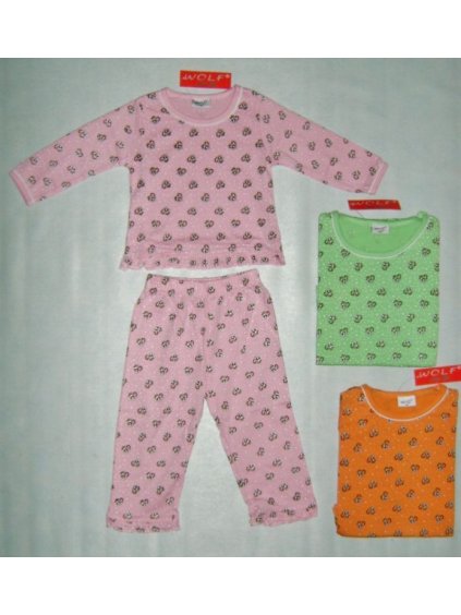 Pyžamo dlouhý rukáv a nohavice kojenecké dětské (74-104) WOLF S2051 oranžová 80 (Barva oranžová, Velikost 80)