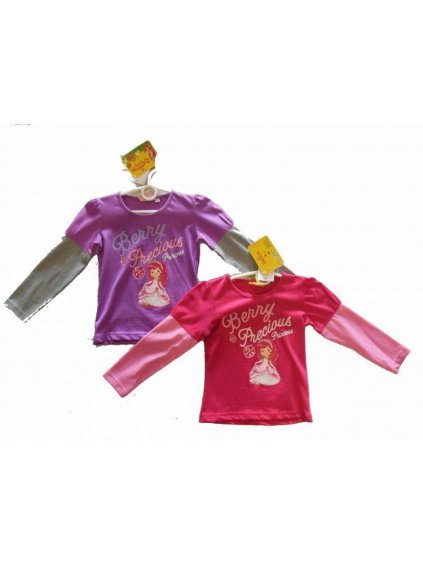 Tričko dlouhý rukáv dětské dívčí (92-134) STRAWBERRY DISNEY 1108 tm.růžová 98 (barva fialová, Velikost 110)