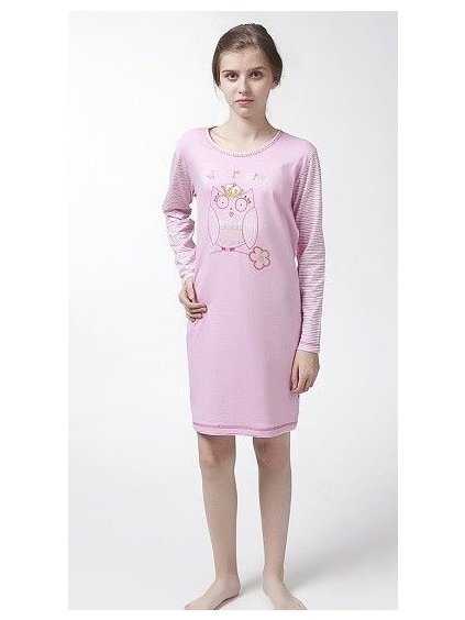 Košile noční dívčí dlouhá (140-170) CALVI 12-356 růžová 140 (barva zelená, Velikost 170)