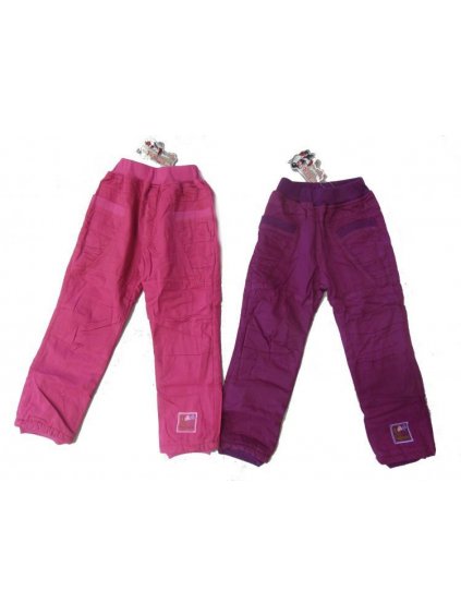 Kalhoty s flaušem uvnitř dětské/ dorost dívčí (116-140) ALB F-75/ALB fialová 122 (barva růžová tmavá, Velikost 140)