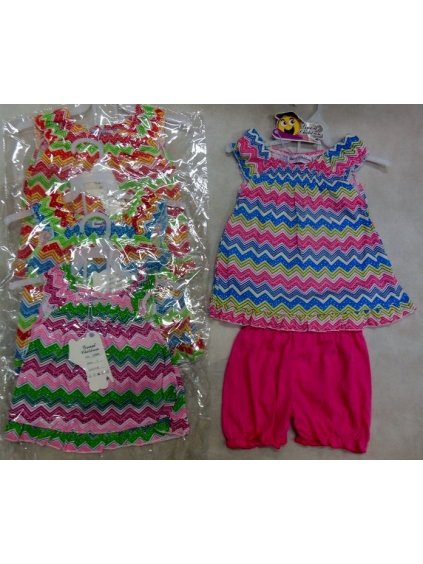 Souprava letní  tunika a šortky kojenecké dívčí (0-36m) GOOD CHILDREN J-9260 růžová 1 (Barva červená, Velikost 74-80)