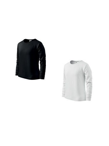 Tričko dlouhý rukáv dětské / dorostenecké bílé a černé (4-12let) ADLER LONG SLEEVE