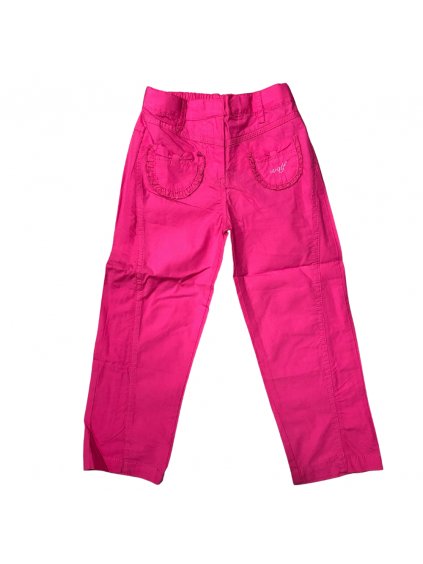 Kalhoty plátěné bavlněné dívčí (98-134) WOLF T2351 (Barva růžová, Velikost 104)