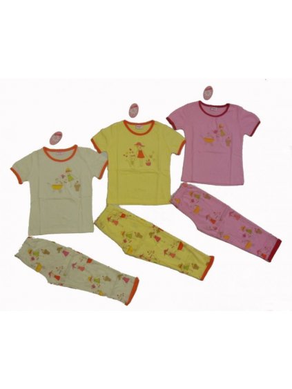 Pyžamo dlouhý rukáv a nohavice dětské dívčí (98-128) WOLF S2364 žlutá 116