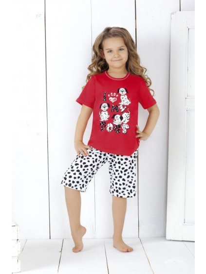 Pyžamo dětské dívčí krátké (98-128) CORNETTE 02271 červená 98-104 (barva červená, Velikost 122)