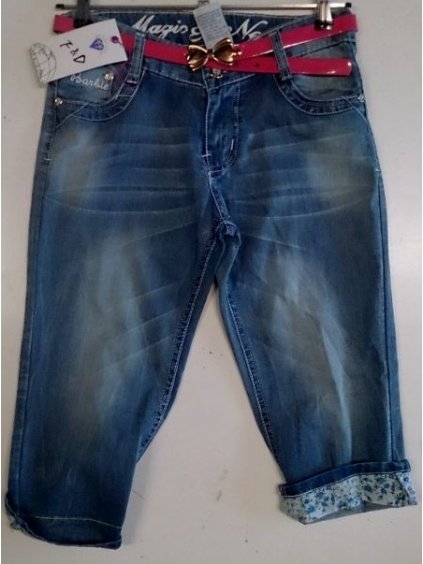 Kalhoty jeans 3i4 krátké dorostenecké dívčí (134-164) FaD S218 modrá 164 (barva modrá, Velikost 134)