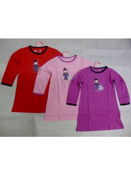 Košile noční dlouhý rukáv dětská dívčí bavlněná (98-128) WOLF S2467 fialová 110 (barva růžová, Velikost 104)