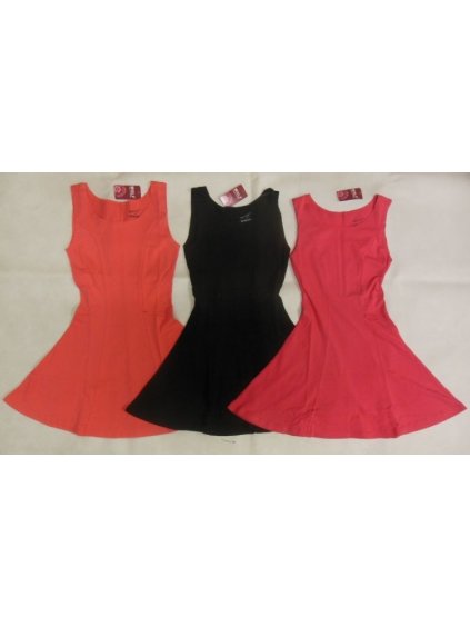 Šaty letní dorostenecké dívčí (140-170) WOLF S2527 červená 140-146 (barva černá, Velikost 152-158)