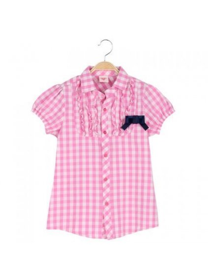 Košile halenka moderního střihu dětská dívčí (92-122) GLO-STORY GCS-8549 růžová 92 (barva růžová, Velikost 116)