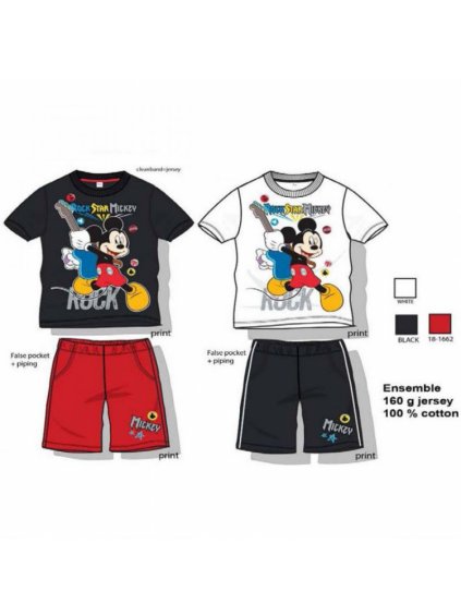 Souprava letní mickey mouse dětská chlapecká  (2-6LET) T.K.LICENS 1614426 bílá 2A