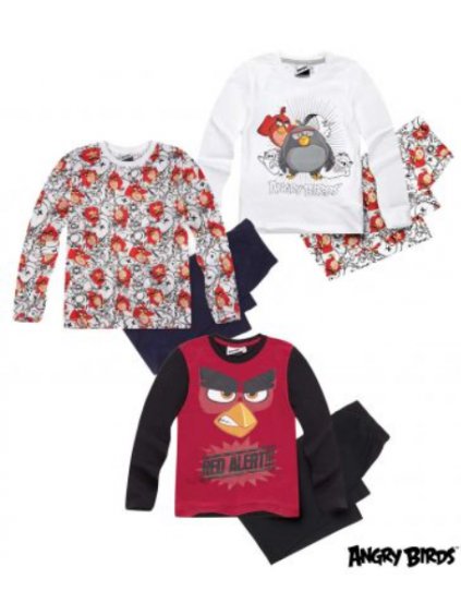 Pyžamo dlouhé angry birds dětské a dorostenecké chlapecké (116-152) TV MANIA 140757 116/6 let bílá