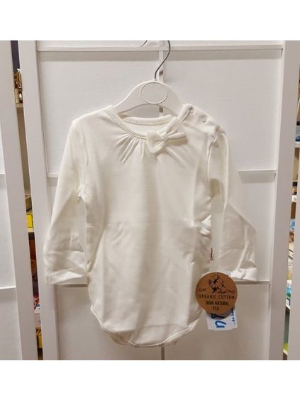 Body dlouhý rukáv bavlněné bio bavlna kojenecké dívčí (74-92) NICOL PRINCEZNA K12408A (Barva bílá, Velikost 86)