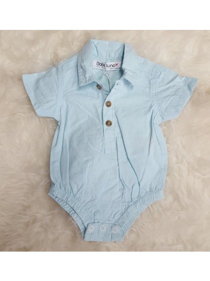 Body košile krátký rukáv kojenecké chlapecké (0-12m) BABALUNO by Minoti OCEANSI-04 (Barva modrá světlá, Velikost 74-80)