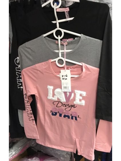 Tričko dlouhý rukáv dívčí dorost (8-16let) SADFASHION 3783