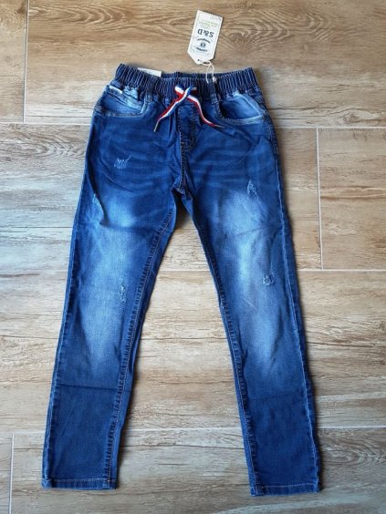 Rifle jeans v pase na gumu slabé jarní dětské dorost chlapecké (4-12 LET) SAD DT-1044