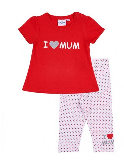 Komplet tričko legíny kojenecké dívčí i love mum (3-24 měsíců) Lamaloli 174025 (Barva bílá, Velikost 74-80)