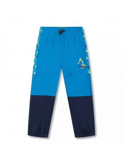 Kalhoty šusťákové zateplené flaušem kojenecké dětské chlapecké (80-110) KUGO K6970CH (Barva modrá tmavá, Velikost 98)
