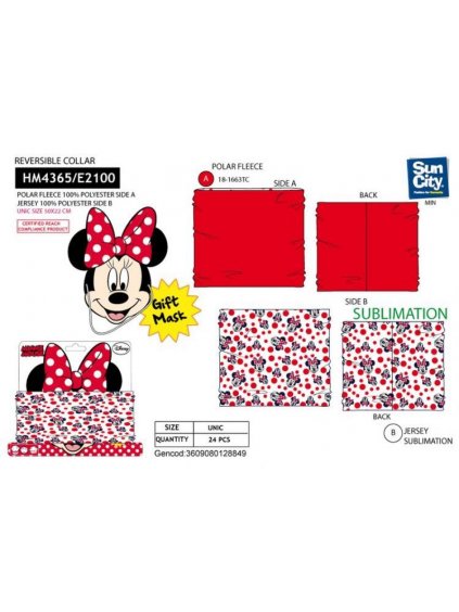 Nákrčník minnie mouse dětský dívčí (UNI) SUN CITY HM4365