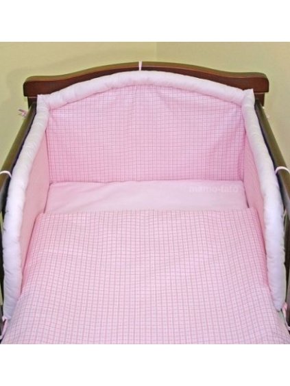Mantinel do postýlky - Kostička růžová 180cm