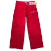 Kalhoty dětské dívčí s bavlněnou podšívkou(98-128)KUGO T6918 (Barva červená, Velikost 116)