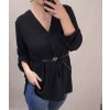 Tunika oversize dlouhý rukáv dámské nadrozměr (2XL/3XL ONE SIZE) ITALSKá MóDA IM321ANABELA (Velikost 2XL/3XL, Barva Černá)
