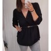 Tunika oversize dlouhý rukáv dámské nadrozměr (2XL/3XL ONE SIZE) ITALSKá MóDA IM321ANABELA (Velikost 2XL/3XL, Barva Černá)
