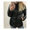 Bunda zimní lesklá dámská (S-XL) ITALSKÁ MÓDA IM4201604/DR (Velikost S, Barva Černá)