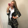 Cardigan bavlněný s kapucí dámský maskač (uni s/m/l) ITALSKá MóDA IM520044/DR (Velikost S/M/L, Barva maskáčová)