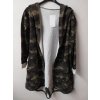 Cardigan bavlněný s kapucí dámský maskač (uni s/m/l) ITALSKá MóDA IM520044/DR (Velikost S/M/L, Barva maskáčová)