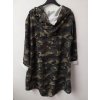 Cardigan bavlněný s kapucí dámský maskač (uni s/m/l) ITALSKá MóDA IM520044/DR (Velikost S/M/L, Barva maskáčová)