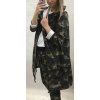 Cardigan bavlněný s kapucí dámský maskač (uni s/m/l) ITALSKá MóDA IM520044/DR (Velikost S/M/L, Barva maskáčová)
