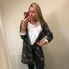 Cardigan bavlněný s kapucí dámský maskač (uni s/m/l) ITALSKá MóDA IM520044/DR (Velikost S/M/L, Barva maskáčová)