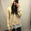 Mikina se spodničkou dlouhý rukáv dámská (S/M ONE SIZE) ITALSKá MÓDA IM921002/DR (Velikost S/M/L, Barva tmavě béžová)