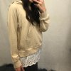 Mikina se spodničkou dlouhý rukáv dámská (S/M ONE SIZE) ITALSKá MÓDA IM921002/DR (Velikost S/M/L, Barva tmavě béžová)
