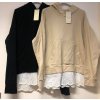Mikina se spodničkou dlouhý rukáv dámská (S/M ONE SIZE) ITALSKá MÓDA IM921002/DR (Velikost S/M/L, Barva tmavě béžová)