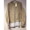 Mikina se spodničkou dlouhý rukáv dámská (S/M ONE SIZE) ITALSKá MÓDA IM921002/DR (Velikost S/M/L, Barva tmavě béžová)