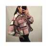 Kabát krátky dlouhý rukáv dámský (S/L ONE SIZE) ITALSKÁ MÓDA IMM21754/DR (Velikost S/M/L, Barva hnědá)