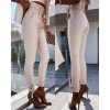 Kalhoty elegantní dlouhé koženkové dámské (S-XL) ITALSKÁ MÓDA IMWD212386/DR (Velikost XL, Barva Černá)
