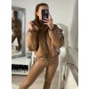 Bunda prošívaná podzimní koženková dámská (S/M ONE SIZE) ITALSKÁ MÓDA IMM21366/DR (Velikost S/M/L, Barva růžová)