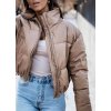 Bunda prošívaná podzimní koženková dámská (S/M ONE SIZE) ITALSKÁ MÓDA IMM21366/DR (Velikost S/M/L, Barva růžová)