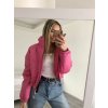 Bunda prošívaná podzimní koženková dámská (S/M ONE SIZE) ITALSKÁ MÓDA IMM21366/DR (Velikost S/M/L, Barva růžová)