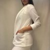 Sako tenké jarní dlouhý rukáv dámské (S/M ONE SIZE) ITALSKÁ MÓDA IMD21189/DR (Velikost S/M/L, Barva bílá)
