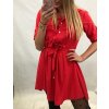 Šaty košilové dlouhý 3/4 rukávem dámské s kapsou tenké (uni s-l) ITALSKá MóDA IM318335/DR (Velikost S/M/L, Barva bílá)