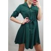 Šaty košilové dlouhý 3/4 rukávem dámské s kapsou tenké (uni s-l) ITALSKá MóDA IM318335/DR (Velikost S/M/L, Barva bílá)