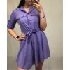 Šaty košilové dlouhý 3/4 rukávem dámské s kapsou tenké (uni s-l) ITALSKá MóDA IM318335/DR (Velikost S/M/L, Barva bílá)