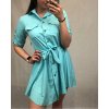 Šaty košilové dlouhý 3/4 rukávem dámské s kapsou tenké (uni s-l) ITALSKá MóDA IM318335/DR (Velikost S/M/L, Barva bílá)