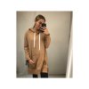 Mikina oversize bavlněná dlouhý rukáv s kapucí dámská (S/M ONE SIZE) ITALSKÁ MÓDA IMWK21064/DR (Velikost S/M/L, Barva hnědá camel)